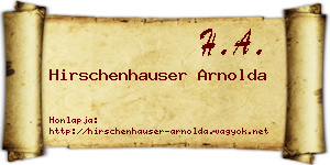 Hirschenhauser Arnolda névjegykártya